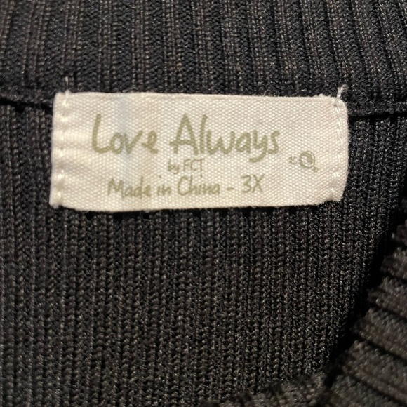 Black long sleeve dress with puffy shoulders, Love Always by FCT - Size 3X - Picture 4 of 4